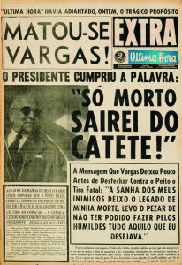 Jornal Extra morte de Getulio