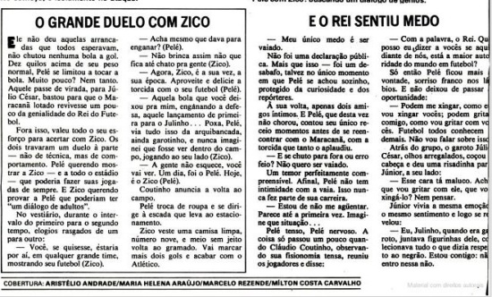 Placar Pelé no Flamengo